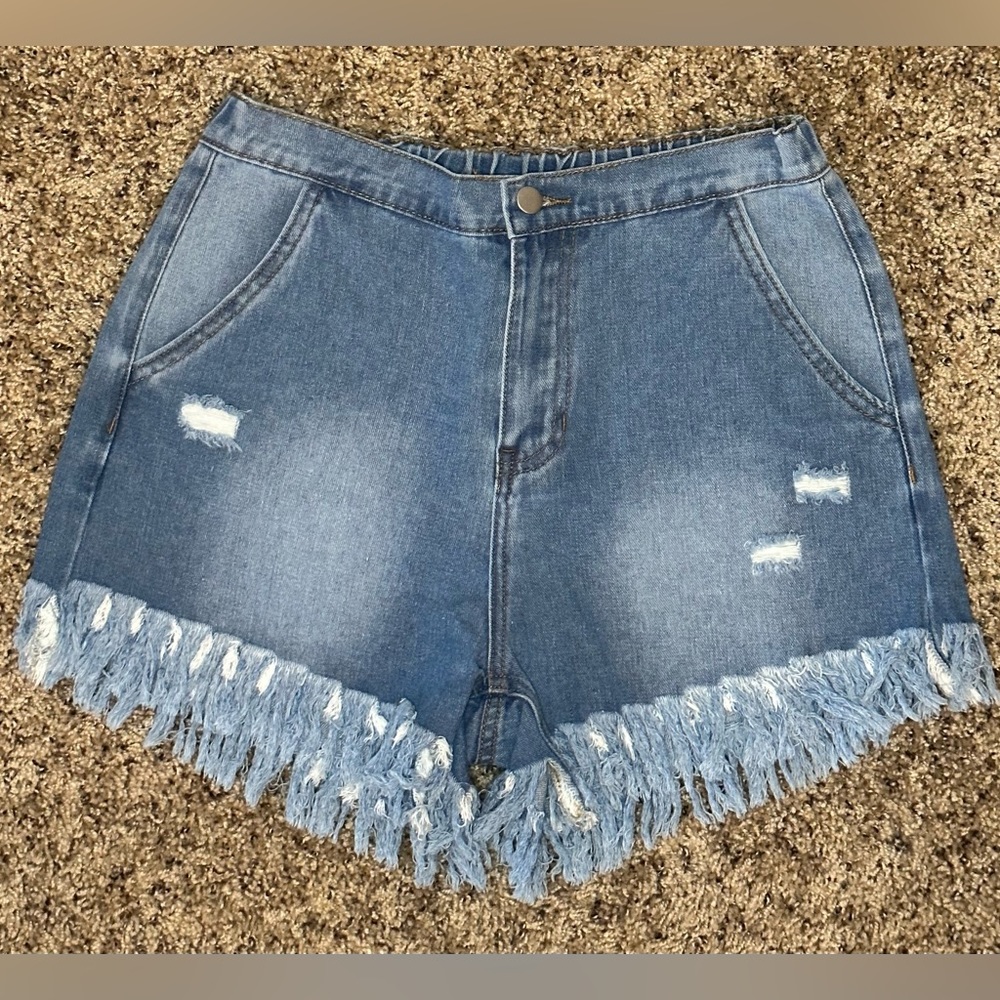 Fringe Jean Shorts